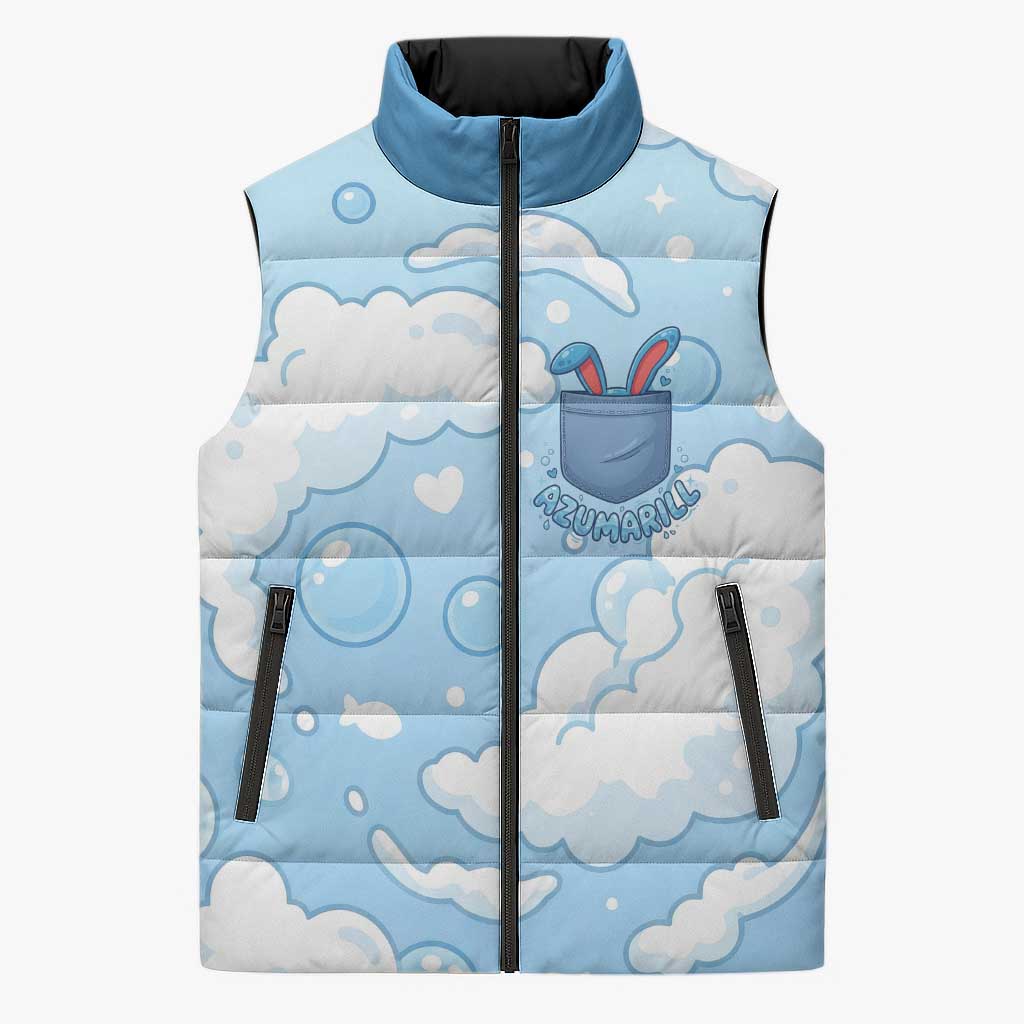 Azumarill Sleeveless Puffer Jacket Dreamy Bubble Cloud Art
