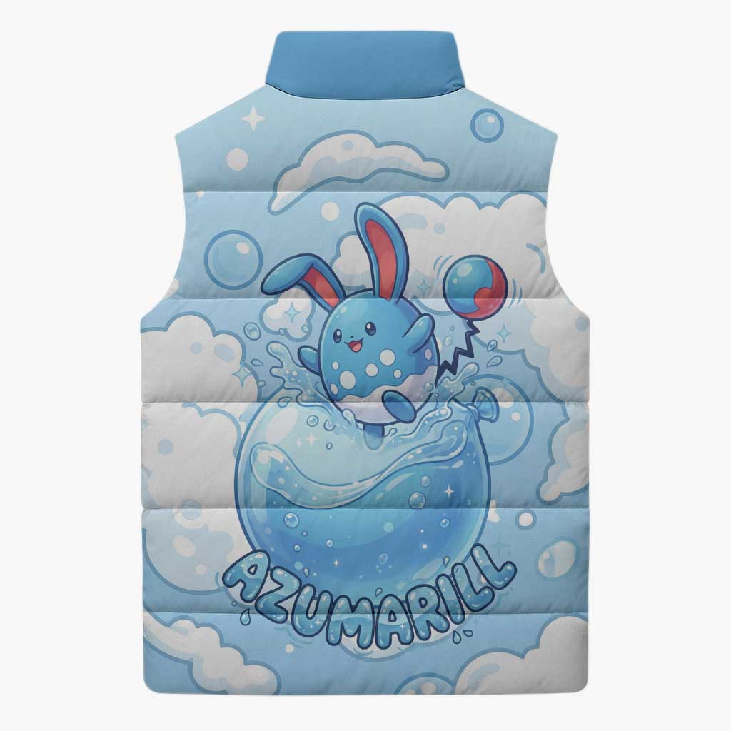 Azumarill Sleeveless Puffer Jacket Dreamy Bubble Cloud Art