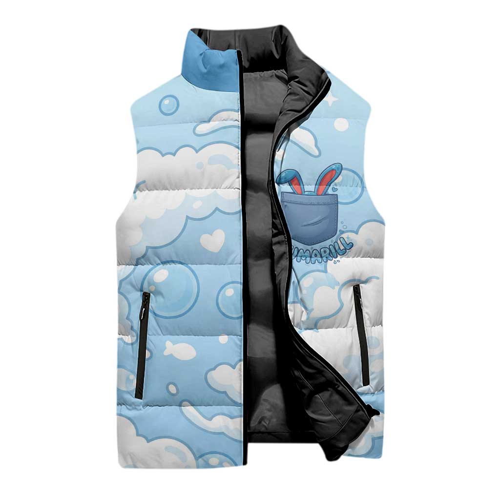 Azumarill Sleeveless Puffer Jacket Dreamy Bubble Cloud Art