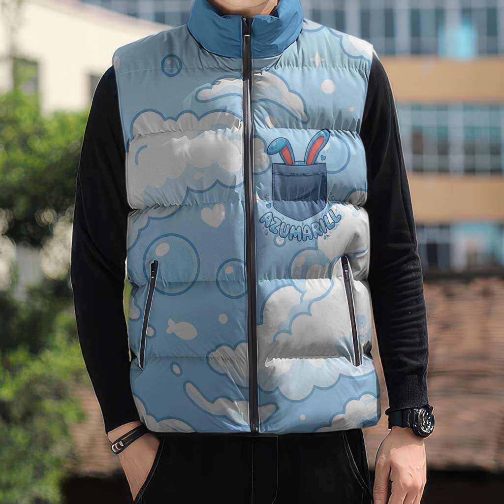 Azumarill Sleeveless Puffer Jacket Dreamy Bubble Cloud Art