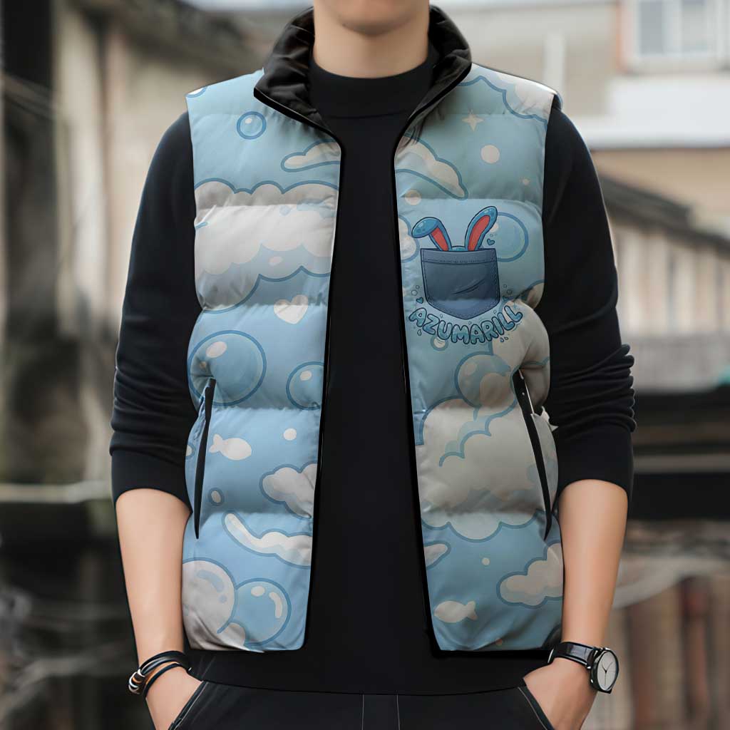 Azumarill Sleeveless Puffer Jacket Dreamy Bubble Cloud Art