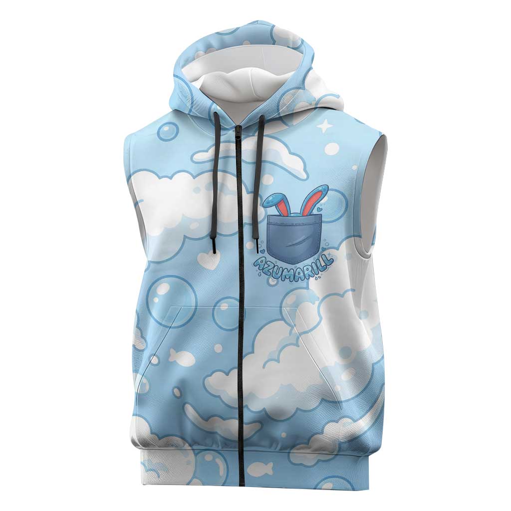 Azumarill Sleeveless Zip Hoodie Dreamy Bubble Cloud Art