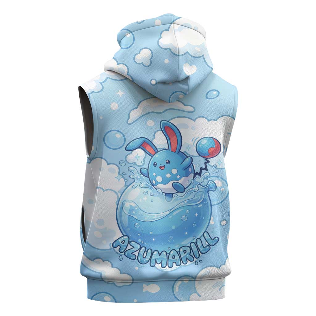 Azumarill Sleeveless Zip Hoodie Dreamy Bubble Cloud Art