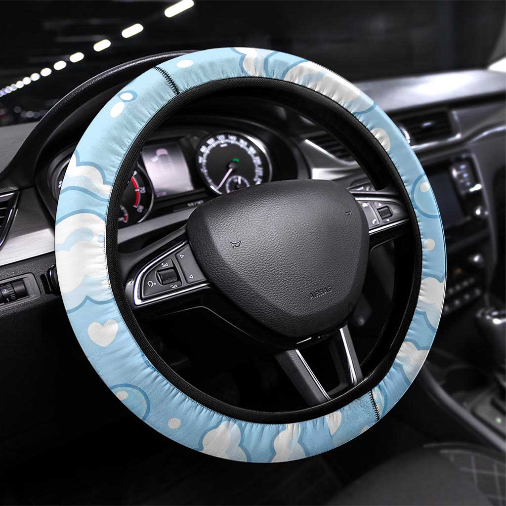 Azumarill Steering Wheel Cover Dreamy Bubble Cloud Art