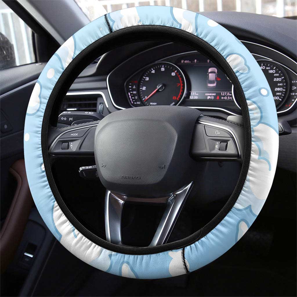 Azumarill Steering Wheel Cover Dreamy Bubble Cloud Art