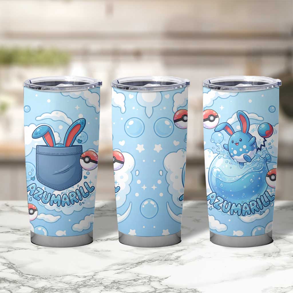 Azumarill Tumbler Cup Dreamy Bubble Cloud Art