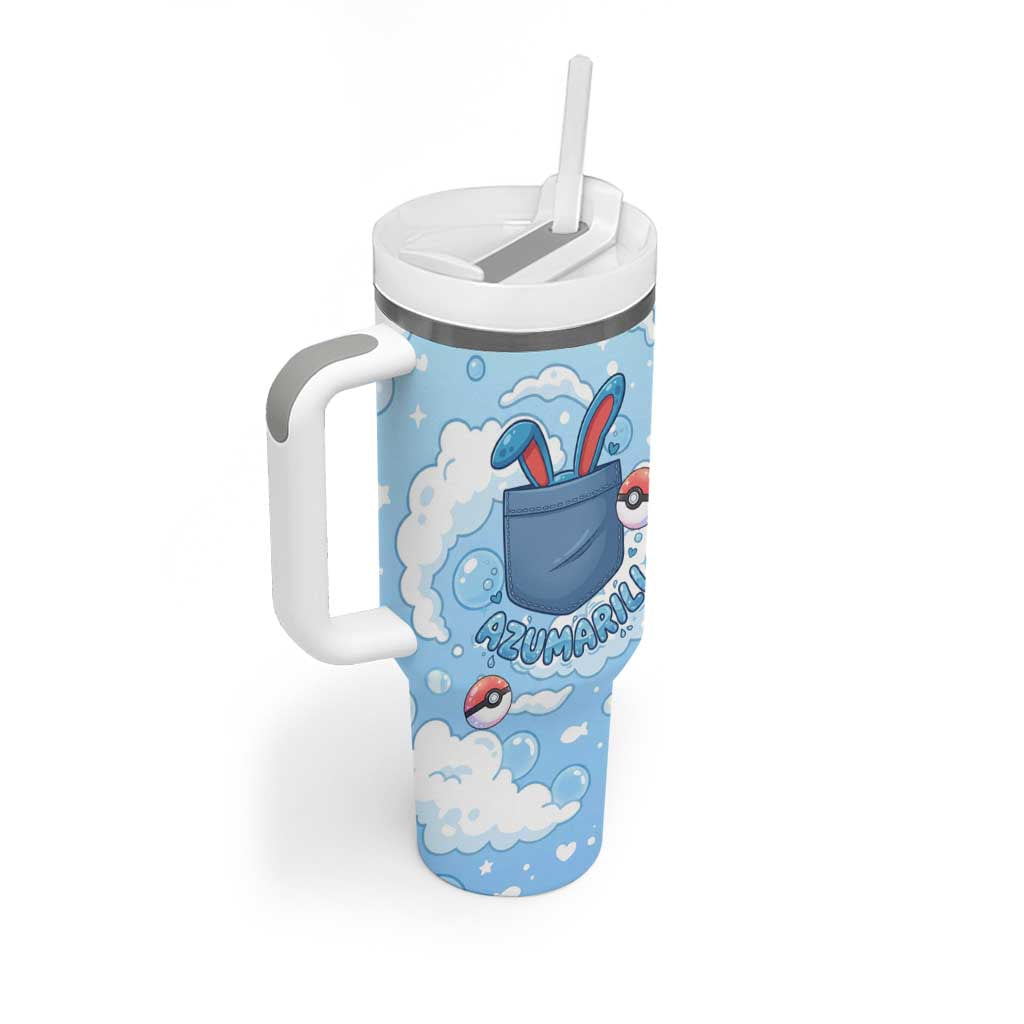 Azumarill Tumbler With Handle Dreamy Bubble Cloud Art