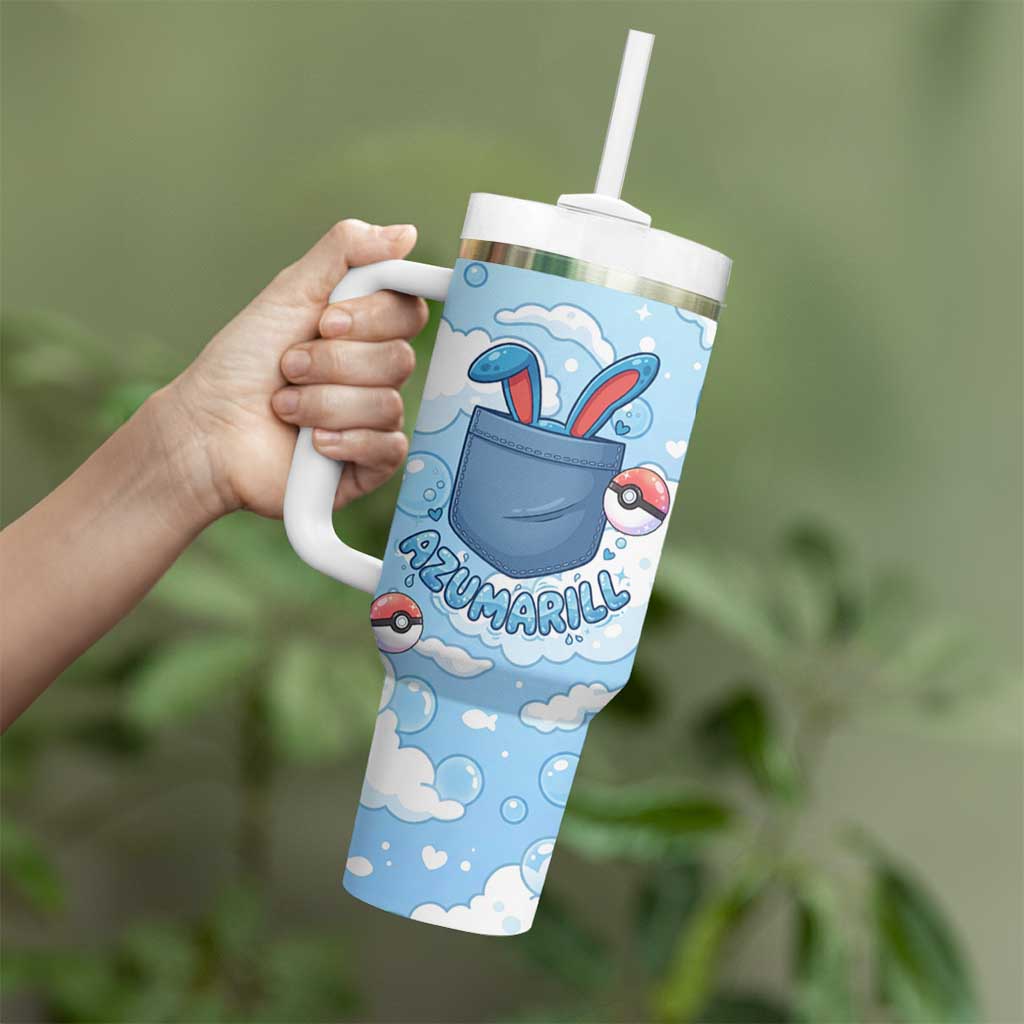 Azumarill Tumbler With Handle Dreamy Bubble Cloud Art