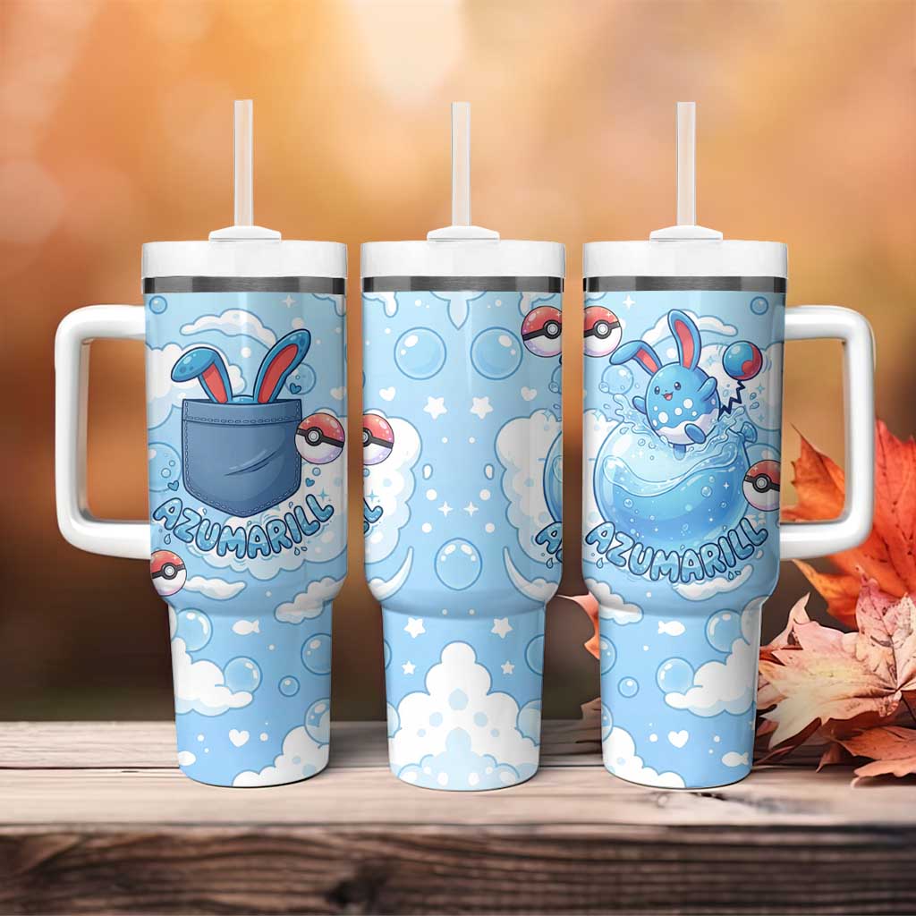 Azumarill Tumbler With Handle Dreamy Bubble Cloud Art