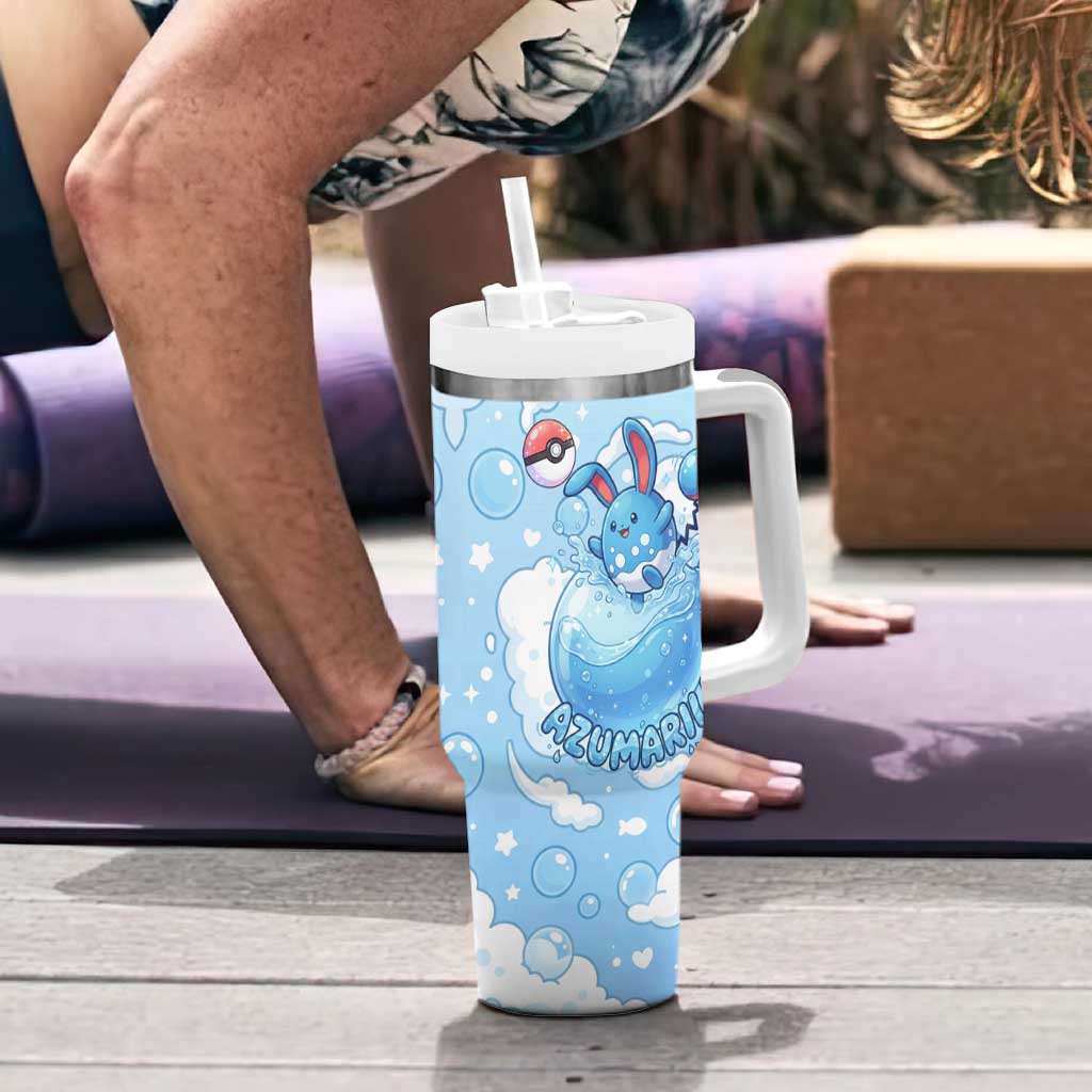 Azumarill Tumbler With Handle Dreamy Bubble Cloud Art