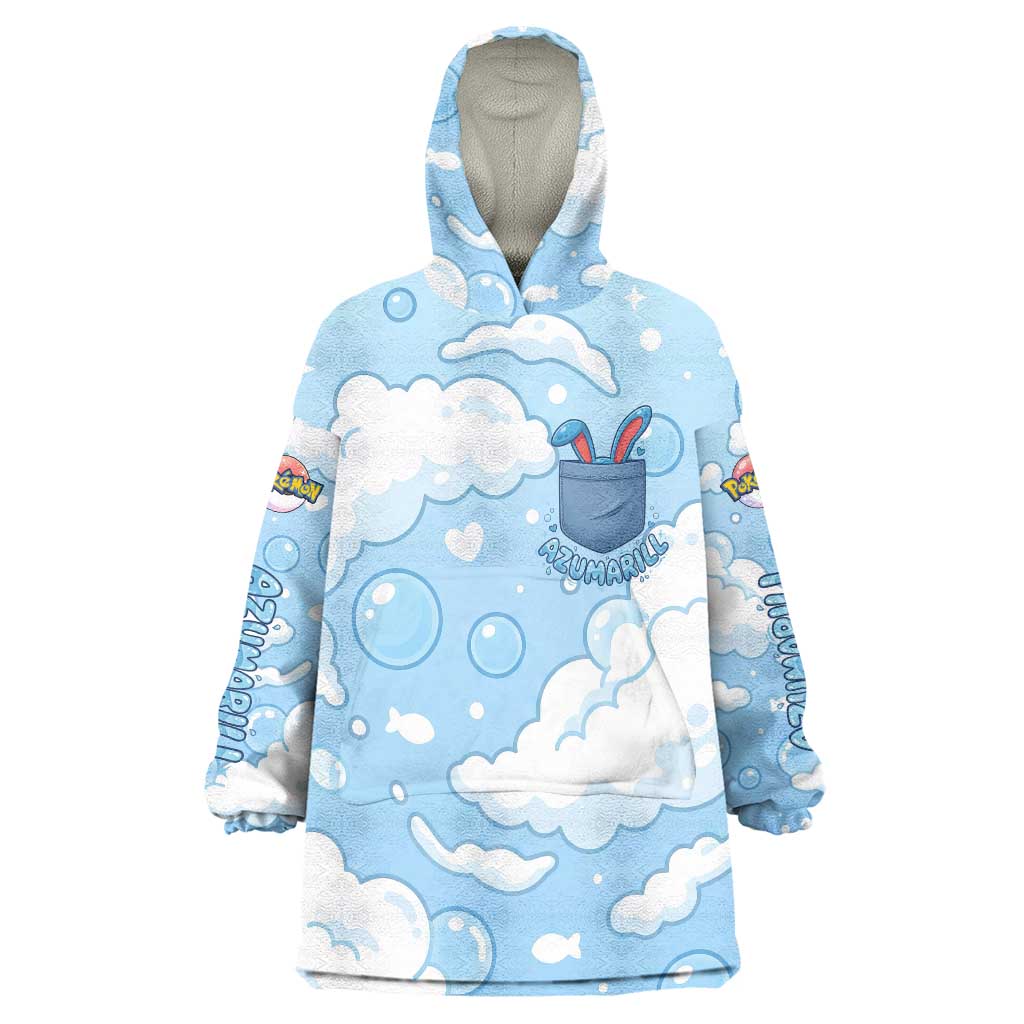 Azumarill Wearable Blanket Hoodie Dreamy Bubble Cloud Art