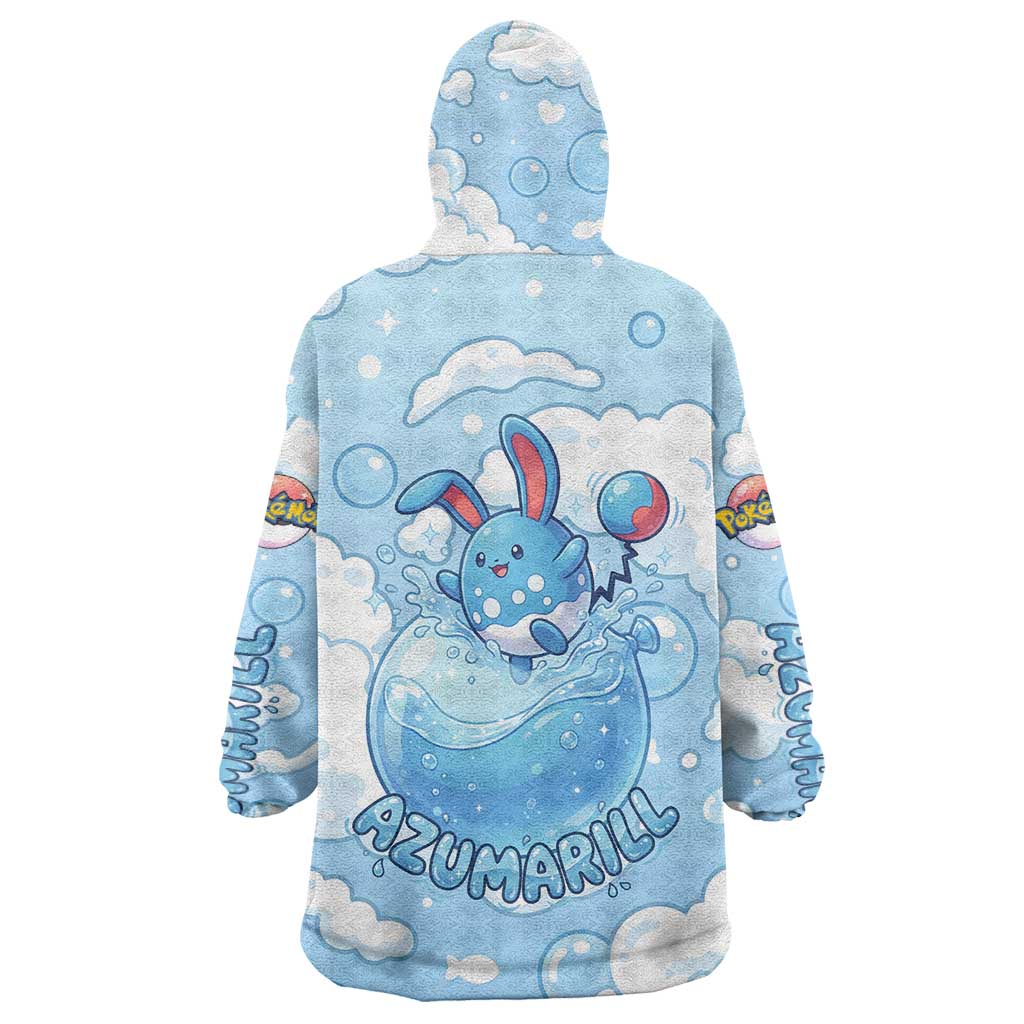 Azumarill Wearable Blanket Hoodie Dreamy Bubble Cloud Art