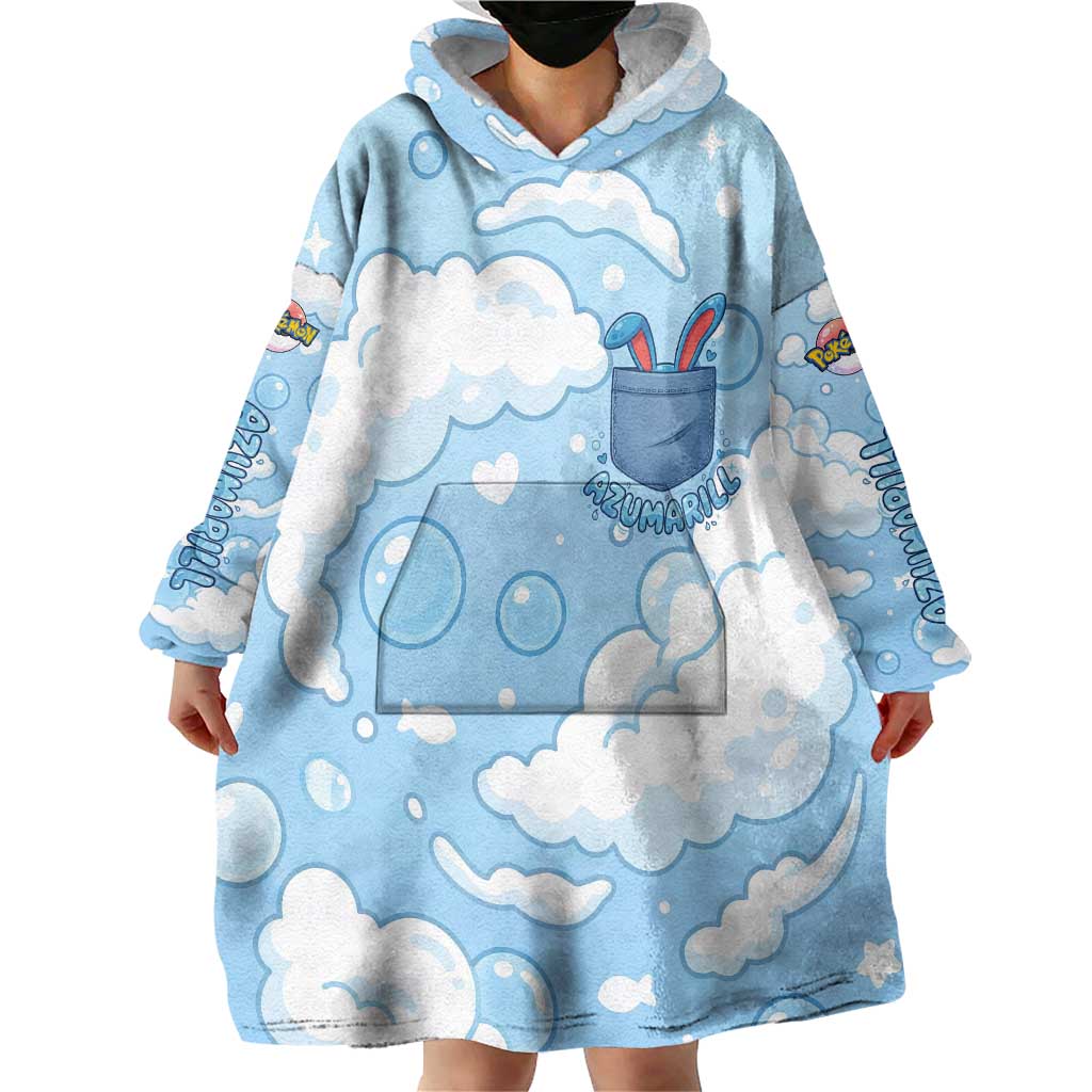 Azumarill Wearable Blanket Hoodie Dreamy Bubble Cloud Art