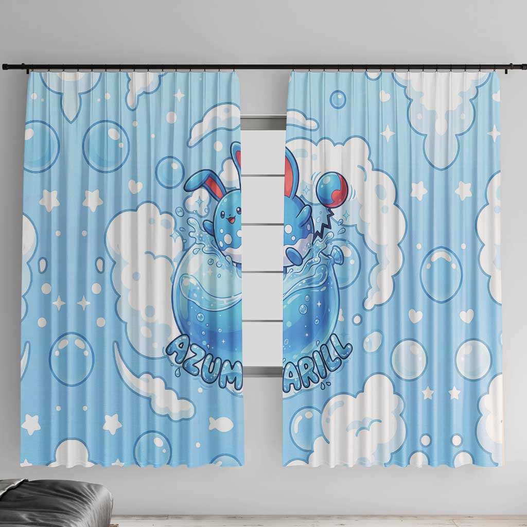 Azumarill Window Curtain Dreamy Bubble Cloud Art