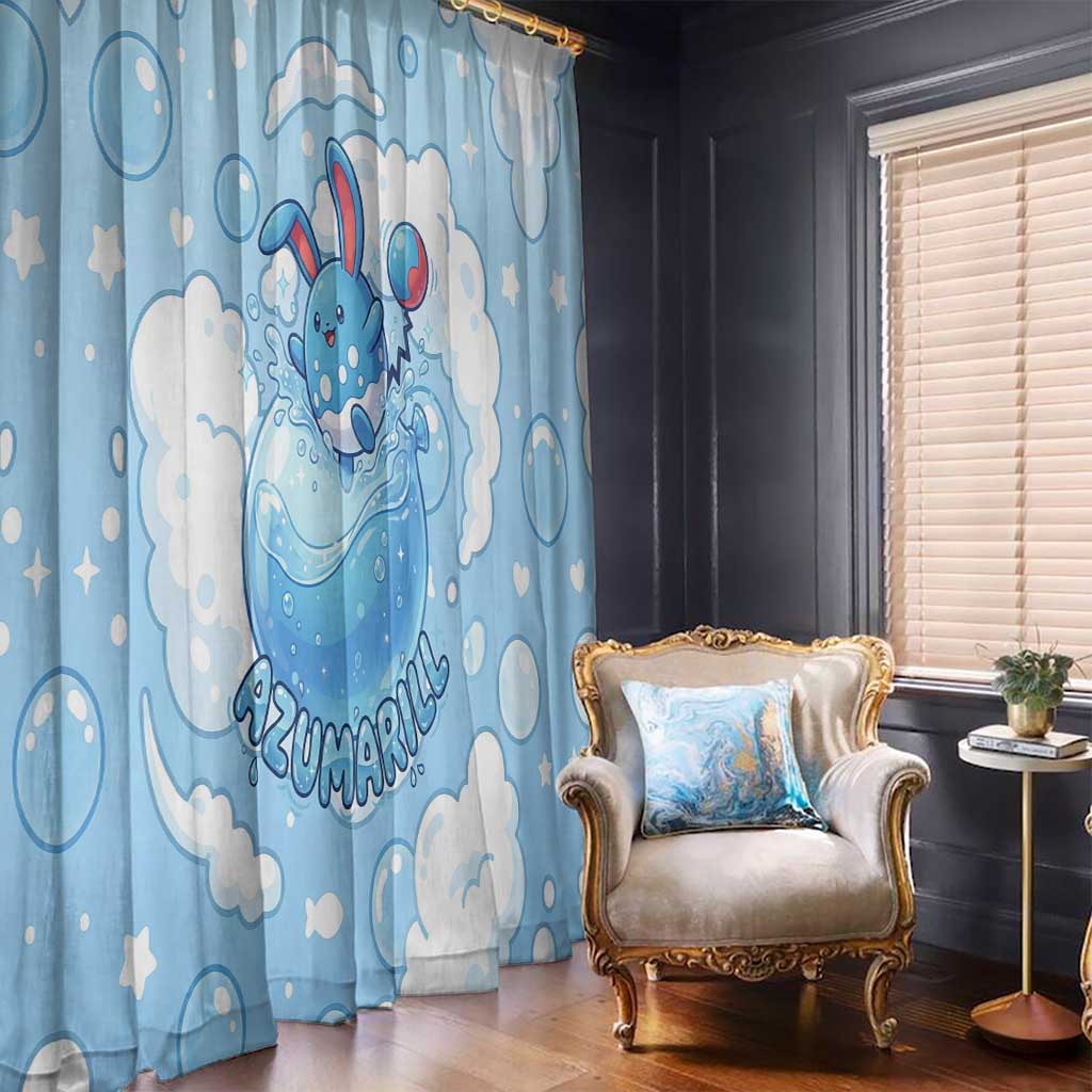 Azumarill Window Curtain Dreamy Bubble Cloud Art