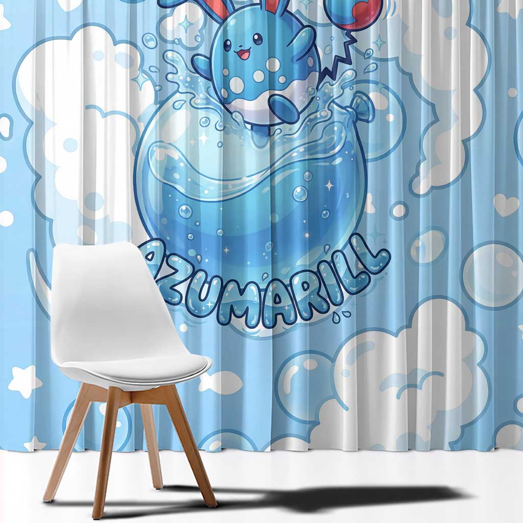 Azumarill Window Curtain Dreamy Bubble Cloud Art