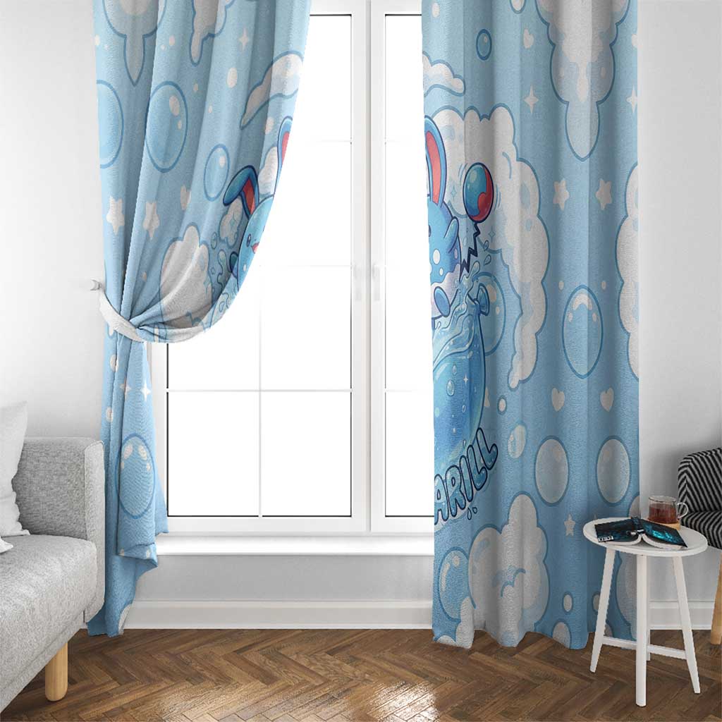 Azumarill Window Curtain Dreamy Bubble Cloud Art