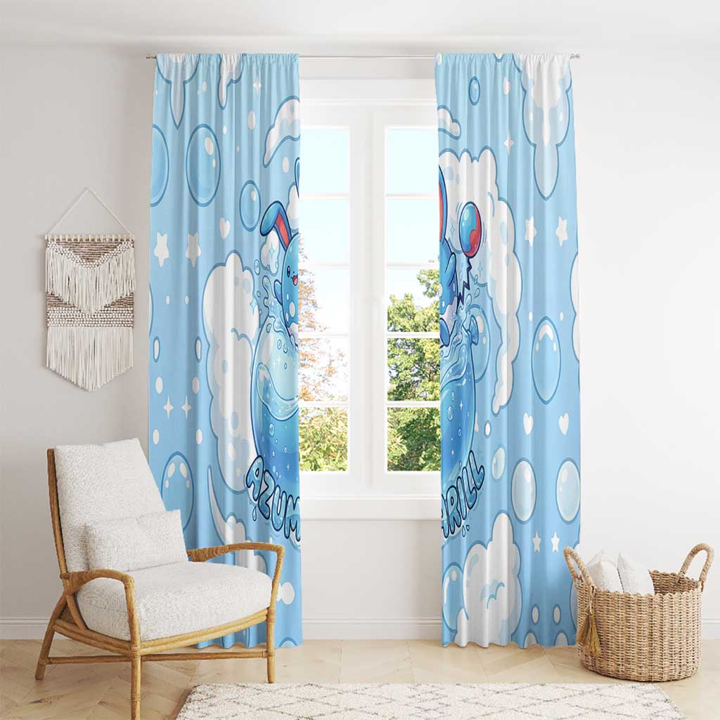 Azumarill Window Curtain Dreamy Bubble Cloud Art