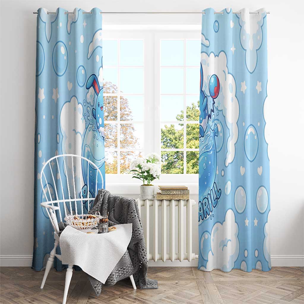 Azumarill Window Curtain Dreamy Bubble Cloud Art