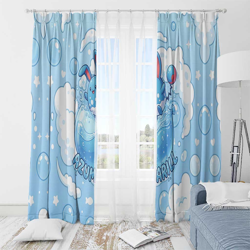 Azumarill Window Curtain Dreamy Bubble Cloud Art
