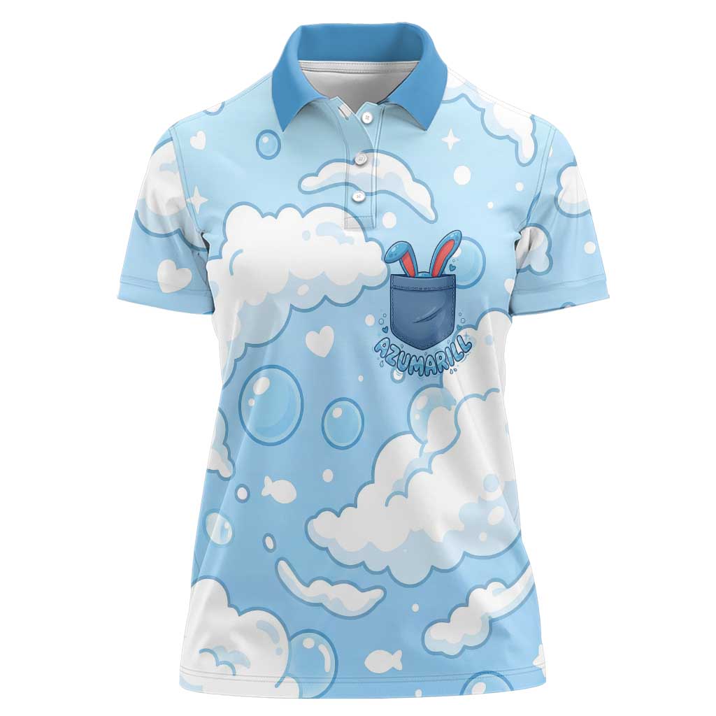 Azumarill Women Polo Shirt Dreamy Bubble Cloud Art