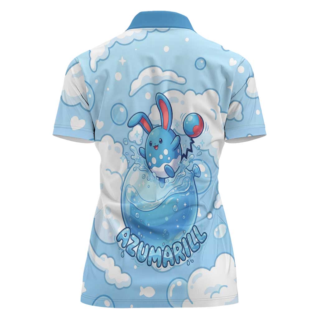 Azumarill Women Polo Shirt Dreamy Bubble Cloud Art