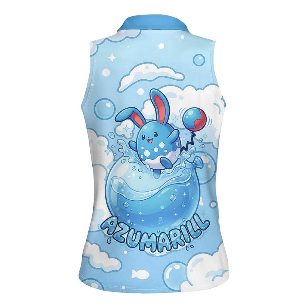 Azumarill Women Sleeveless Polo Shirt Dreamy Bubble Cloud Art