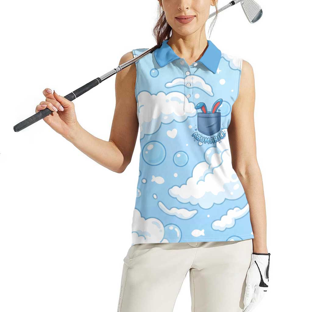 Azumarill Women Sleeveless Polo Shirt Dreamy Bubble Cloud Art
