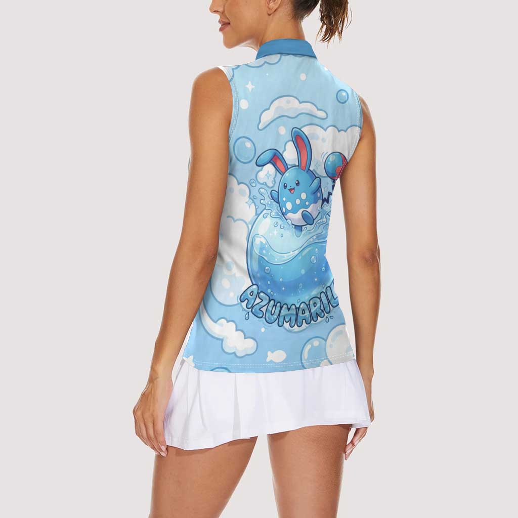 Azumarill Women Sleeveless Polo Shirt Dreamy Bubble Cloud Art