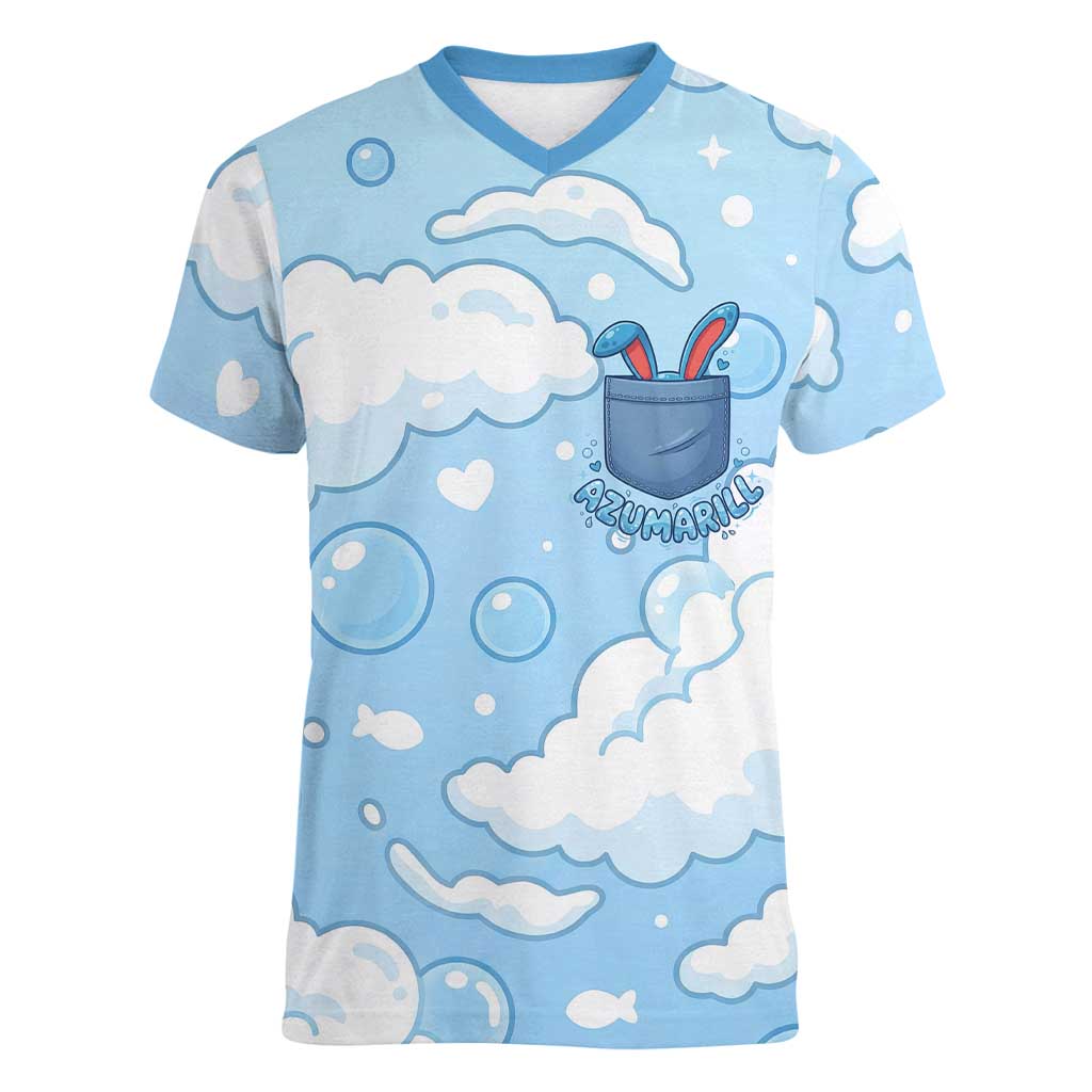 Azumarill Women V-Neck T-Shirt Dreamy Bubble Cloud Art