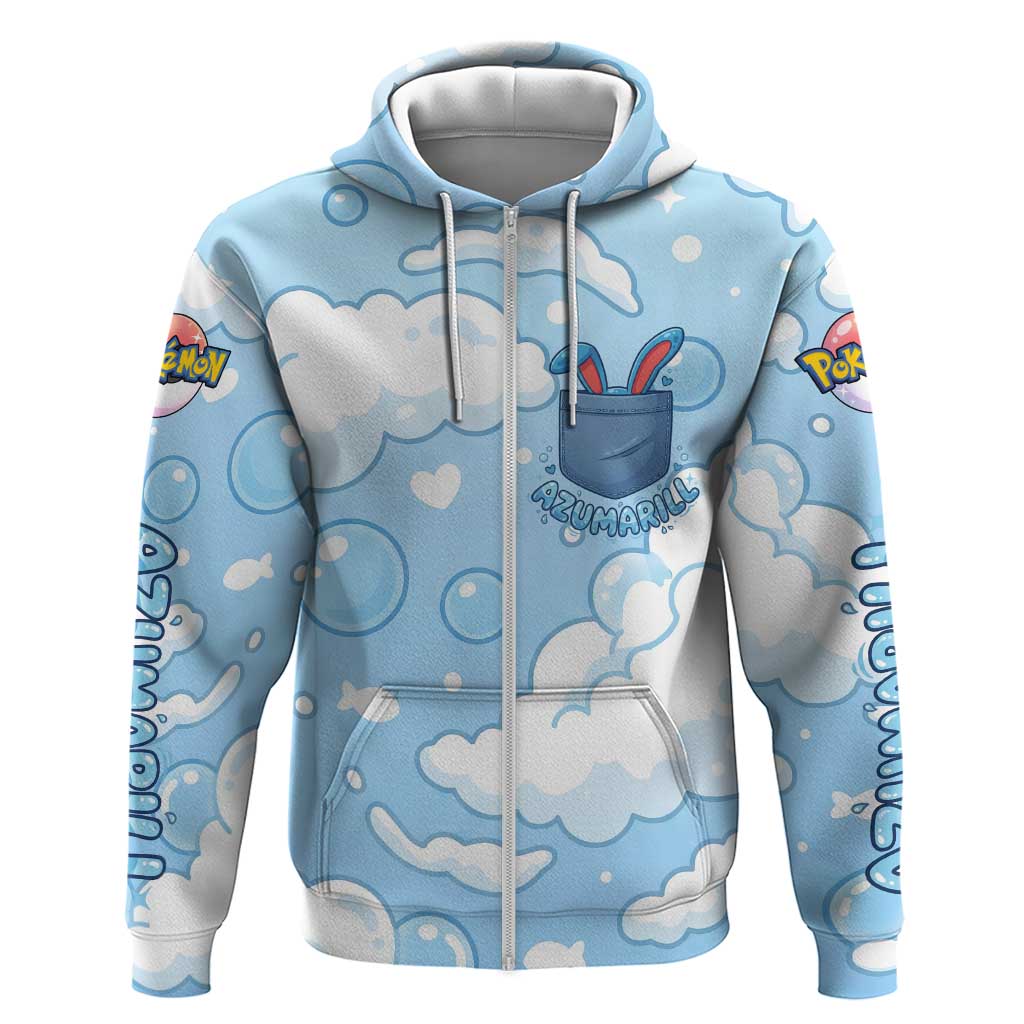 Azumarill Zip Hoodie Dreamy Bubble Cloud Art