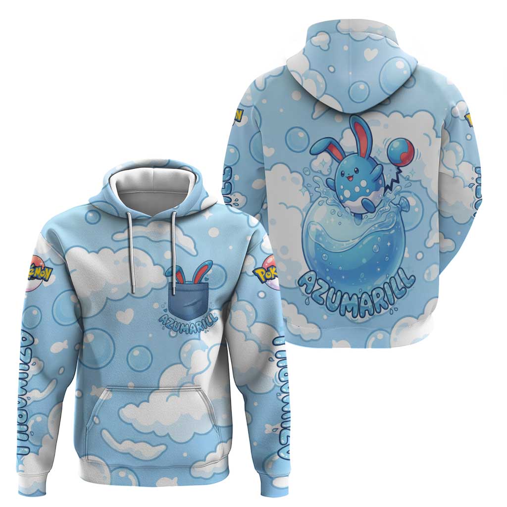 Azumarill Zip Hoodie Dreamy Bubble Cloud Art