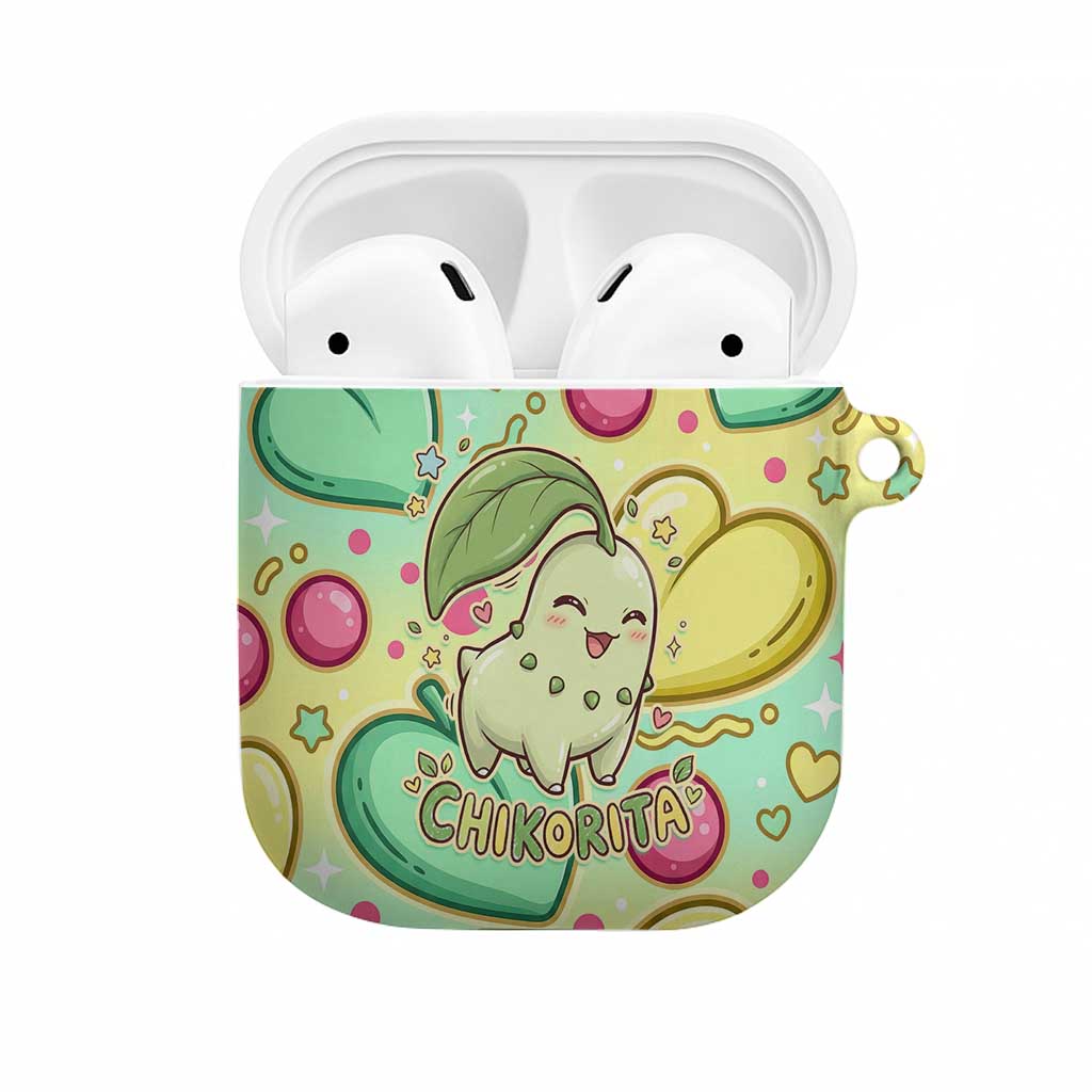 Chikorita AirPods Case Vibrant Pastel Leaf Pop Art