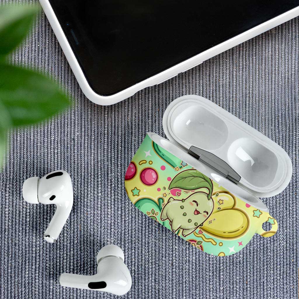 Chikorita AirPods Case Vibrant Pastel Leaf Pop Art