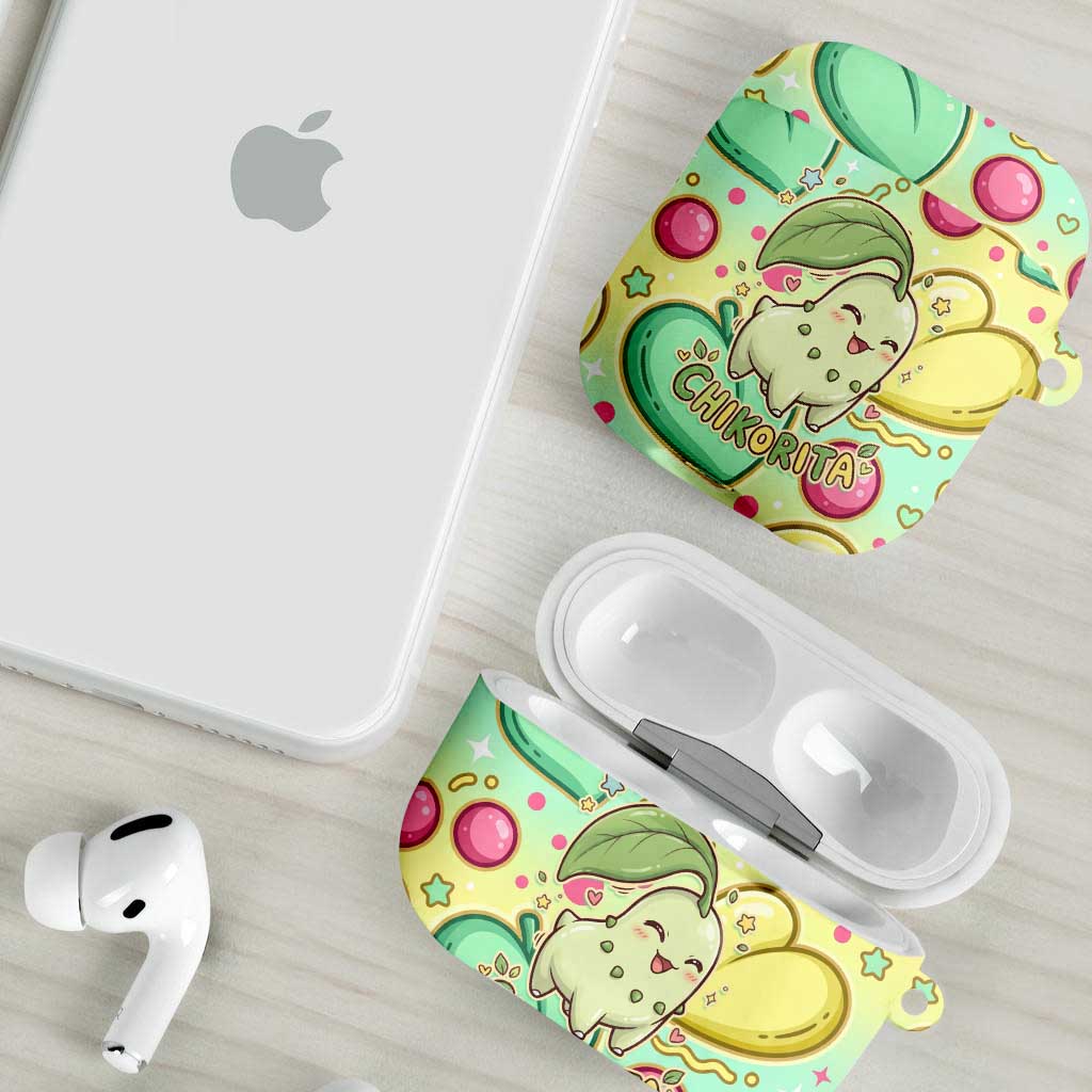 Chikorita AirPods Case Vibrant Pastel Leaf Pop Art