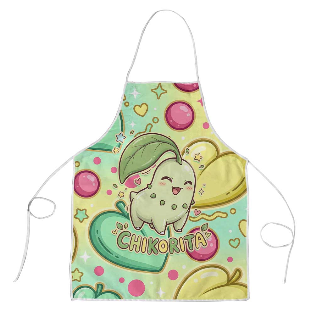 Chikorita Apron Vibrant Pastel Leaf Pop Art
