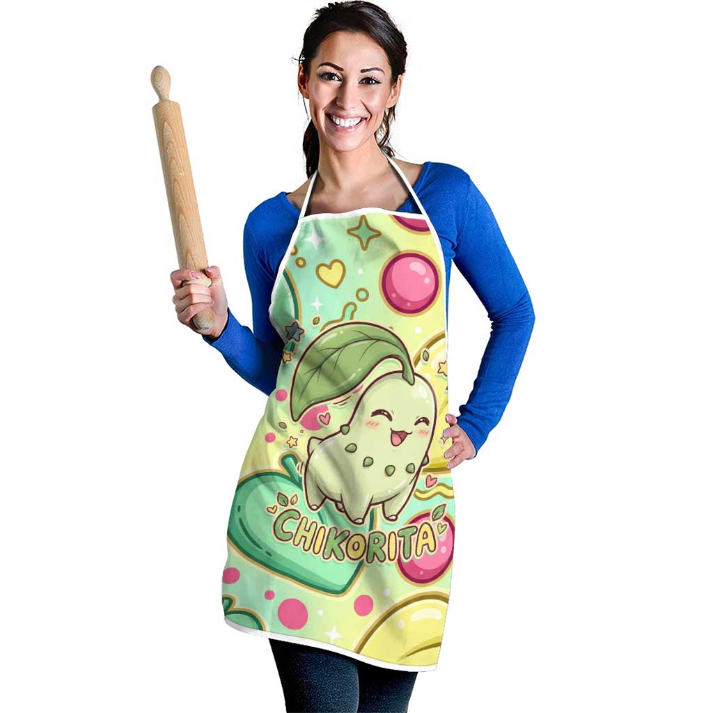 Chikorita Apron Vibrant Pastel Leaf Pop Art