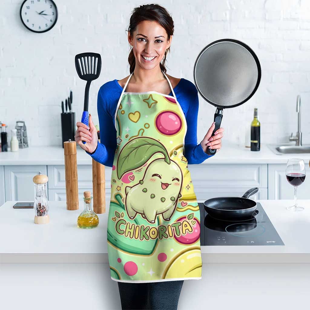 Chikorita Apron Vibrant Pastel Leaf Pop Art