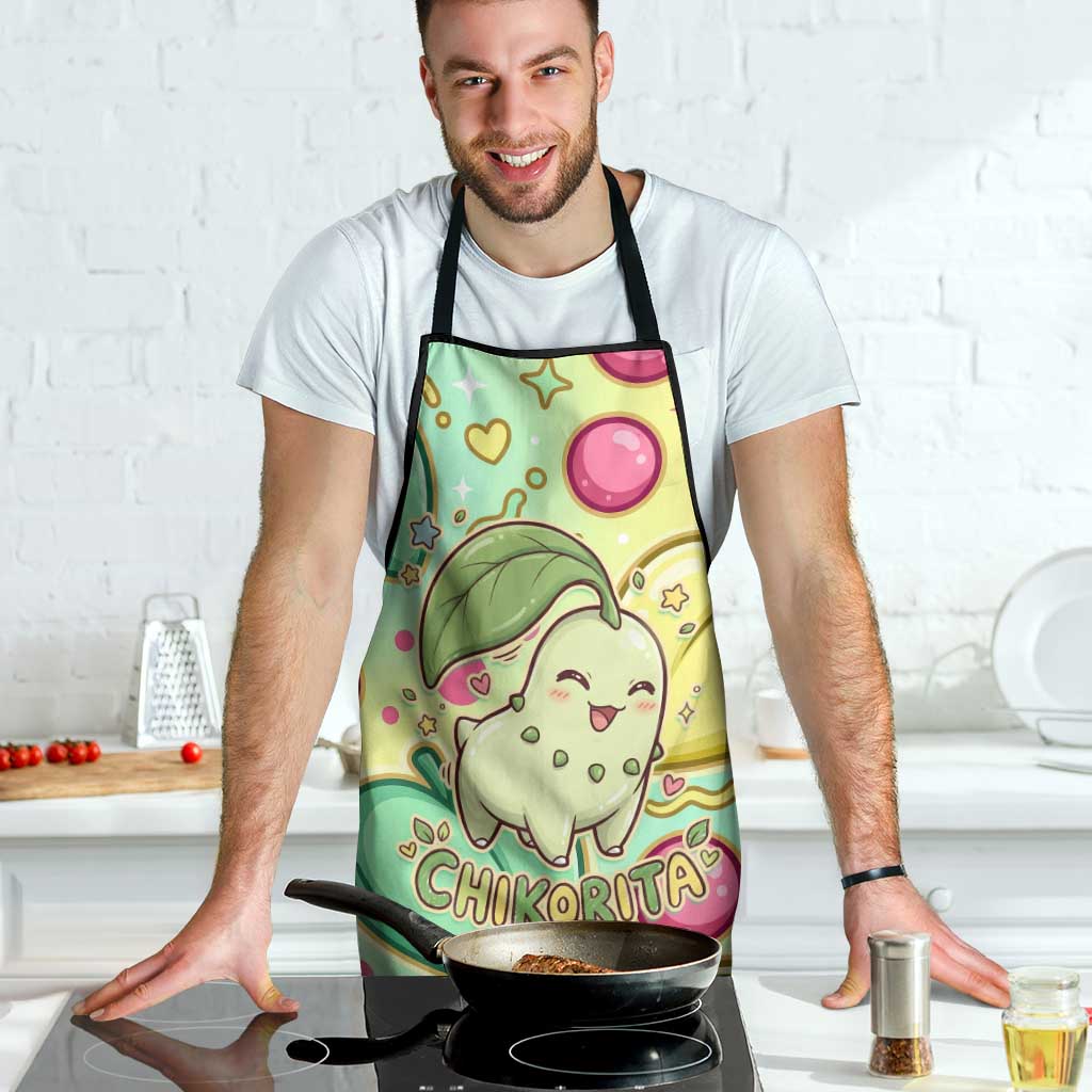 Chikorita Apron Vibrant Pastel Leaf Pop Art