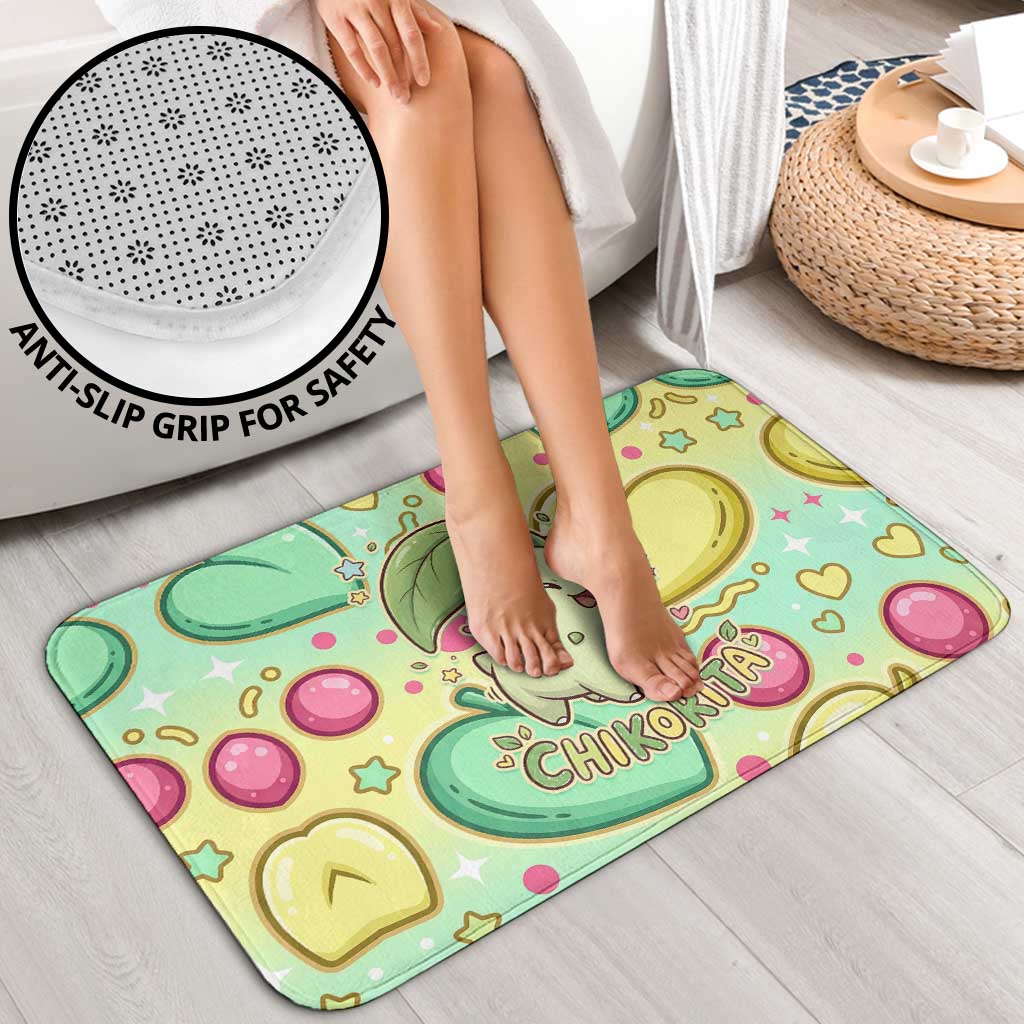 Chikorita Bathroom Set Vibrant Pastel Leaf Pop Art