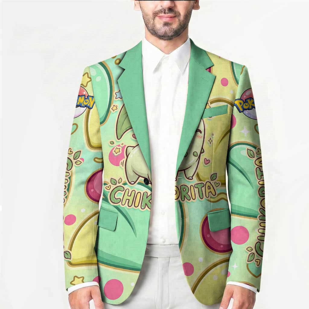 Chikorita Blazer Vibrant Pastel Leaf Pop Art