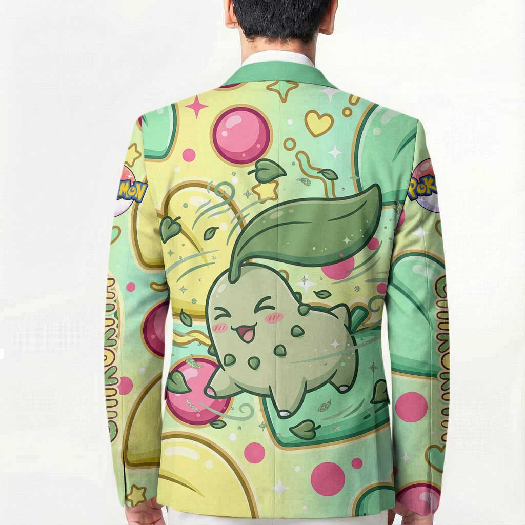 Chikorita Blazer Vibrant Pastel Leaf Pop Art
