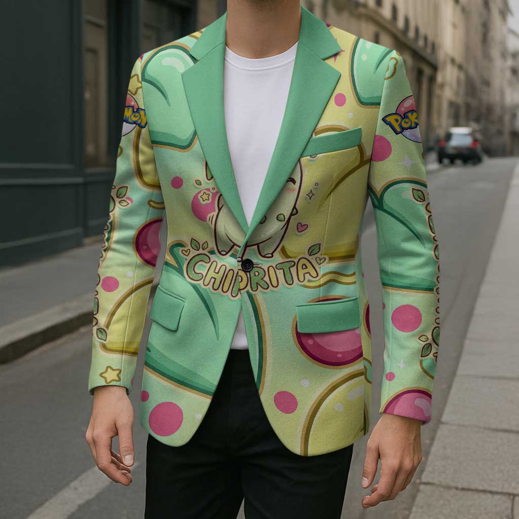 Chikorita Blazer Vibrant Pastel Leaf Pop Art