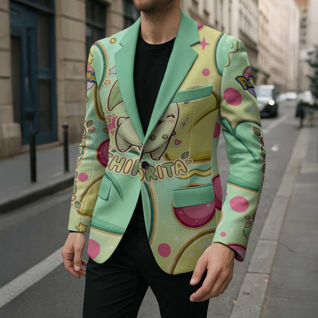 Chikorita Blazer Vibrant Pastel Leaf Pop Art