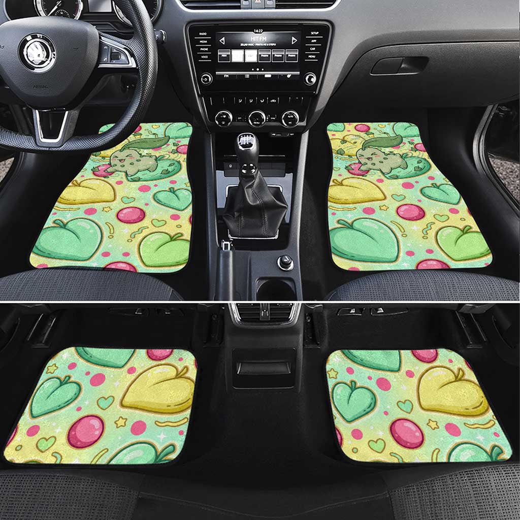 Chikorita Car Mats Vibrant Pastel Leaf Pop Art