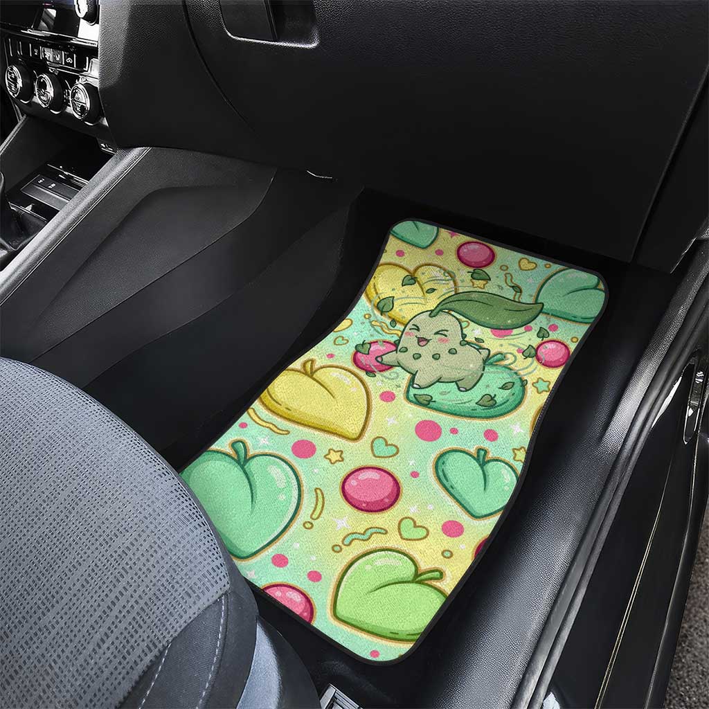 Chikorita Car Mats Vibrant Pastel Leaf Pop Art