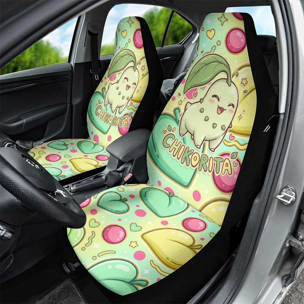 Chikorita Car Seat Cover Vibrant Pastel Leaf Pop Art