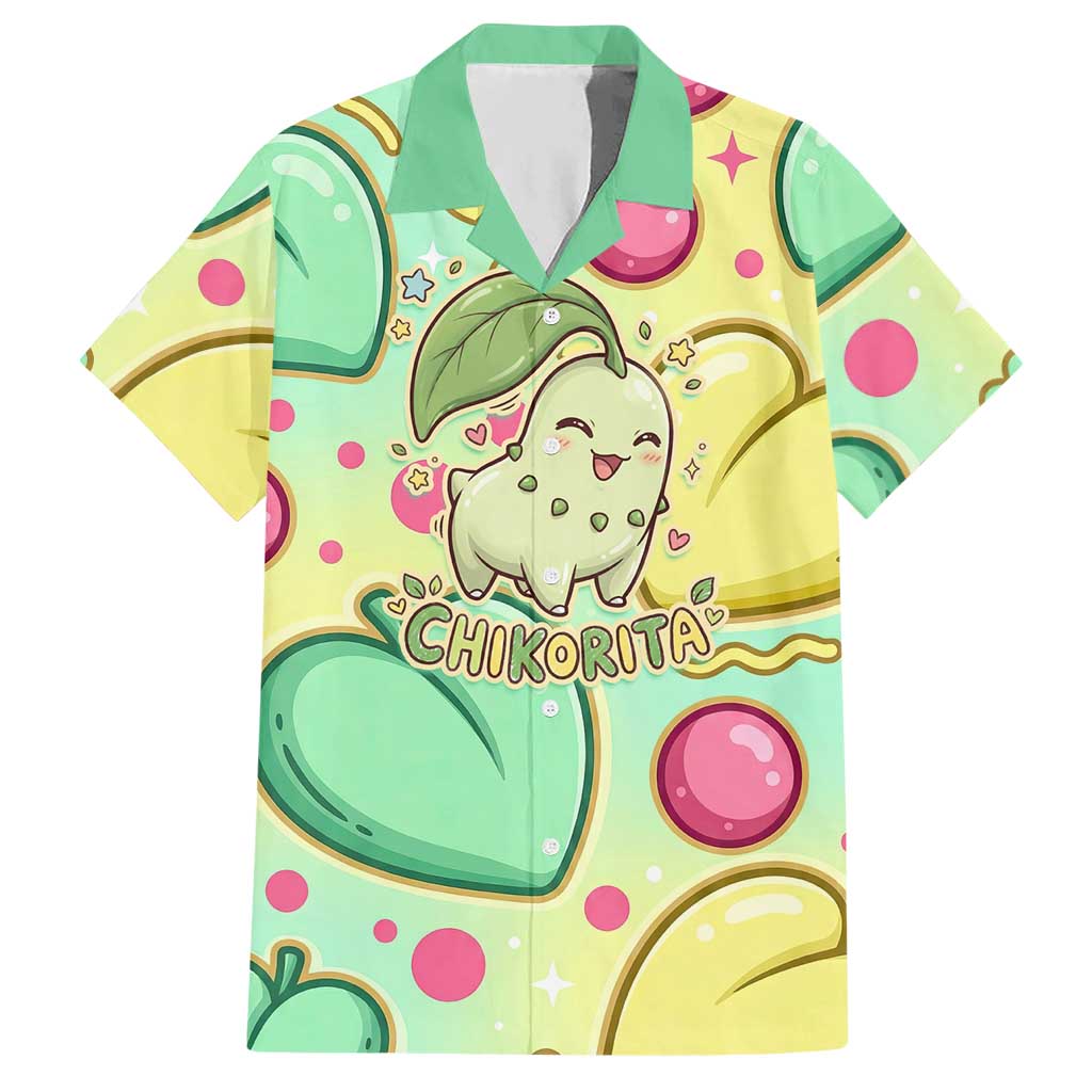 Chikorita Hawaiian Shirt Vibrant Pastel Leaf Pop Art