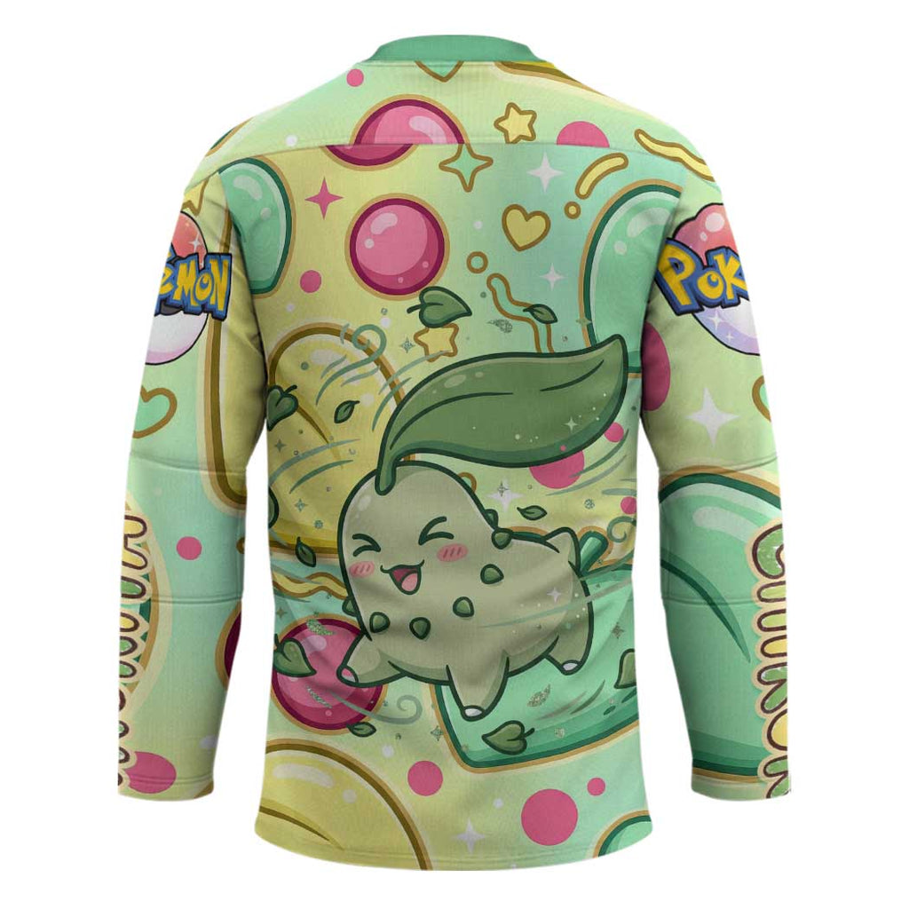 Chikorita Hockey Jersey Vibrant Pastel Leaf Pop Art