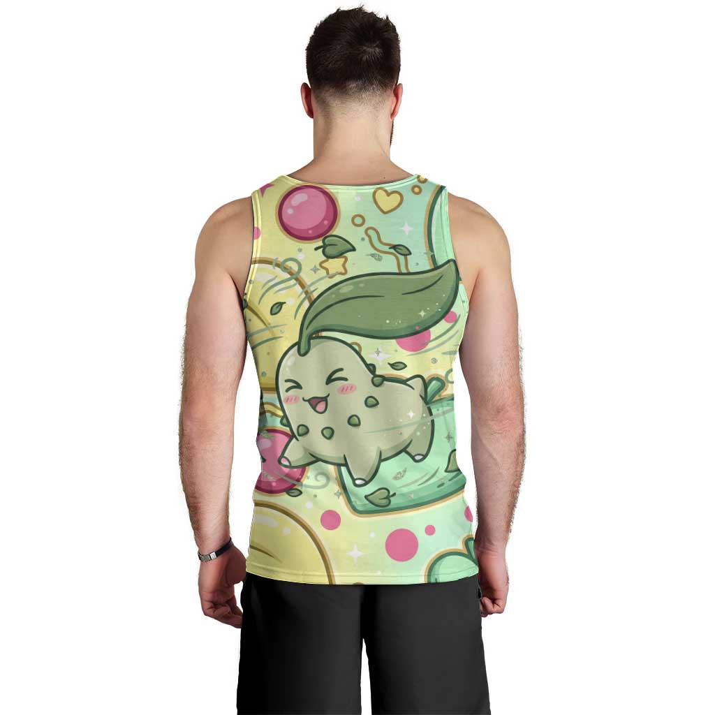 Chikorita Men Tank Top Vibrant Pastel Leaf Pop Art